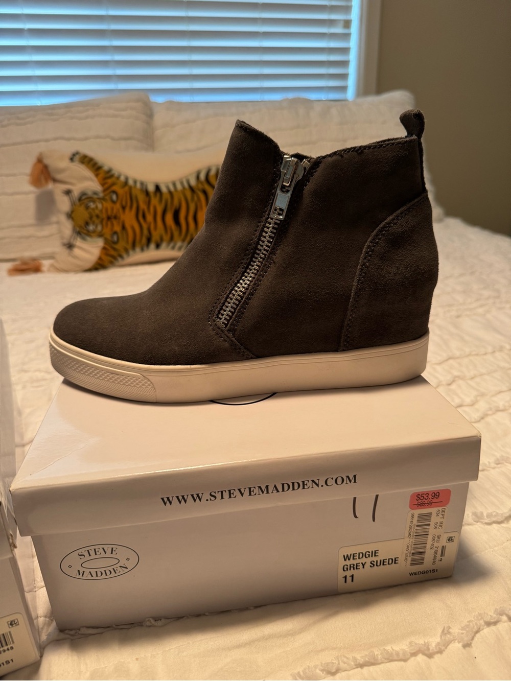 Steve Madden Grey Suede Wedge Sneaker